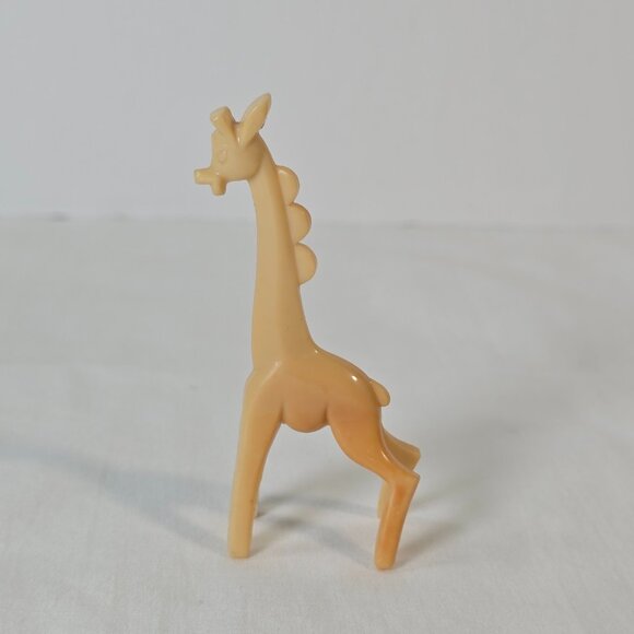 Vintage Plastic Giraffe Toy Figure 1950s 1960s Hard Plastic Mid Century Animal - Picture 3 of 9